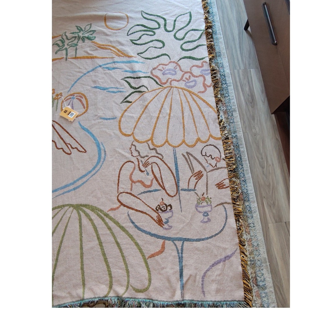Slowdown Studio Paloma Throw Maggie Stephenson Cotton Woven Blanket 54x70 NEW - Picture 2 of 10